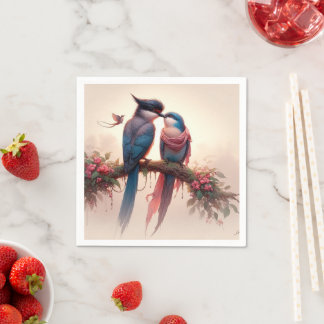 2つの鳥フラットサンキューカード スタンダードカクテルナプキン