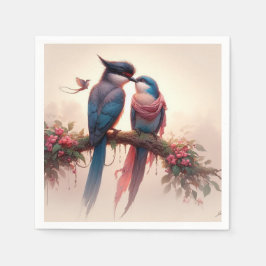 2つの鳥フラットサンキューカード スタンダードカクテルナプキン