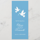 2つの鳩の青と白結婚のディナーメニュー メニュー (正面)