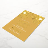 2つの黄色い金ゴールドひまわり結婚の 箔招待状 (回転した状態)