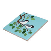 2つの黒いキャップ付き《鳥》アメリカゴガラのツリー タイル (側面)