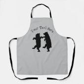 2つの黒いクマのシルエット踊り エプロン (正面)