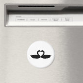 2つの黒いスワンアイコン マグネット (インサイチュ (食洗機))