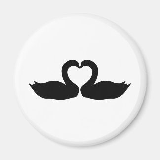2つの黒いスワンアイコン マグネット