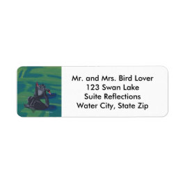 2つの黒い白鳥スイミング住所 シール