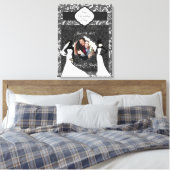 2つの黒い花嫁シルエット私たちの結婚式の日 キャンバスプリント (インサイチュ (寝室))