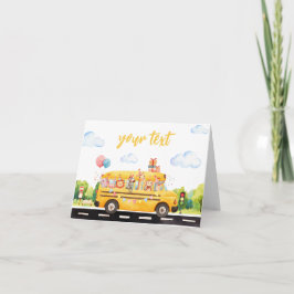 2つの2つのスクールバス食のテントの看板 サンキューカード