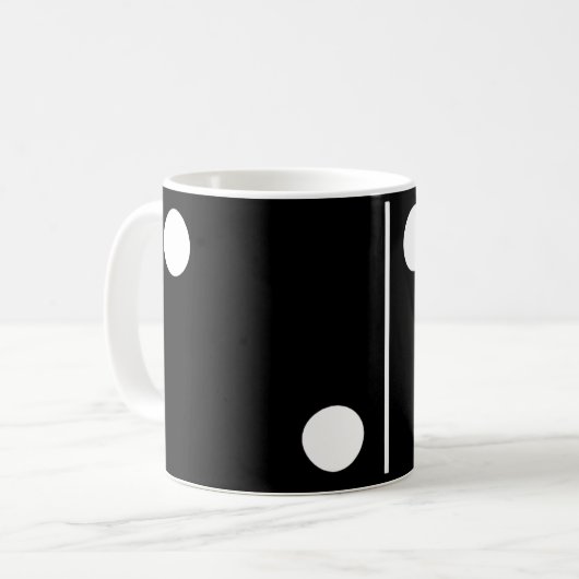 2つの3つの黒ドミノマグ コーヒーマグカップ (正面左)