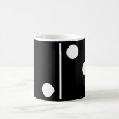 2つの3つの黒ドミノマグ コーヒーマグカップ (中央)