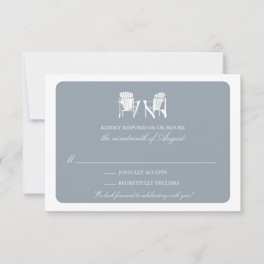 2つのAdirondackチェアRSVP 招待状 (正面)