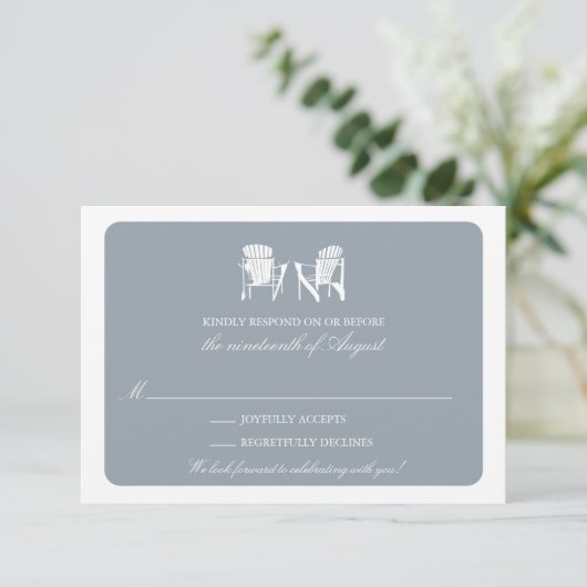 2つのAdirondackチェアRSVP 招待状 (スタンド正面)