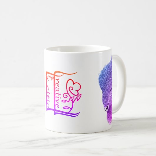 2つのBisonとクリエイティブロゴマグ コーヒーマグカップ (正面右)