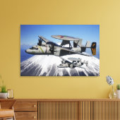 2つのE-2Cホーキーがフライバイを行う キャンバスプリント (インサイチュ (リビング))