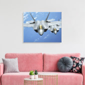 2つのF-22ラプターが太平洋海を飛ぶ2 キャンバスプリント (インサイチュ (リビング))