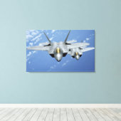 2つのF-22ラプターが太平洋海を飛ぶ2 キャンバスプリント (インサイチュ (ウッドフロア))