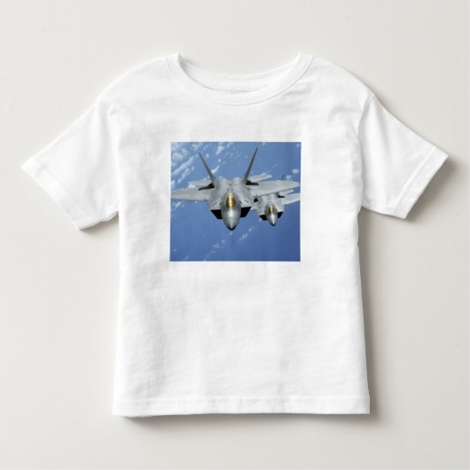 2つのF-22ラプターが太平洋海を飛ぶ2 トドラーTシャツ (正面)