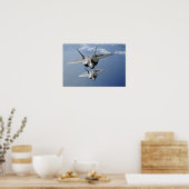 2つのF-22ラプターが太平洋海を飛ぶ2 ポスター (キッチン)