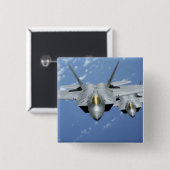 2つのF-22ラプターが太平洋海を飛ぶ2 缶バッジ (正面&裏面)