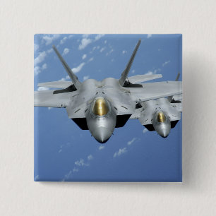 2つのF-22ラプターが太平洋海を飛ぶ2 缶バッジ