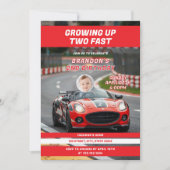 2つのFast Growing Up 2nd誕生日の写真 招待状 (正面)