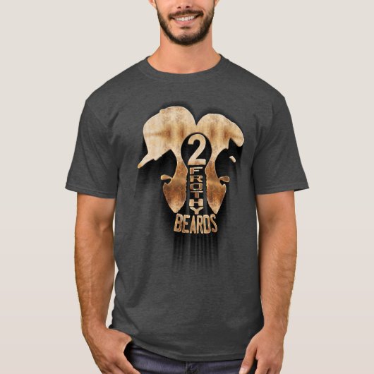 2つのFrothy Beardsロゴ Tシャツ (正面)