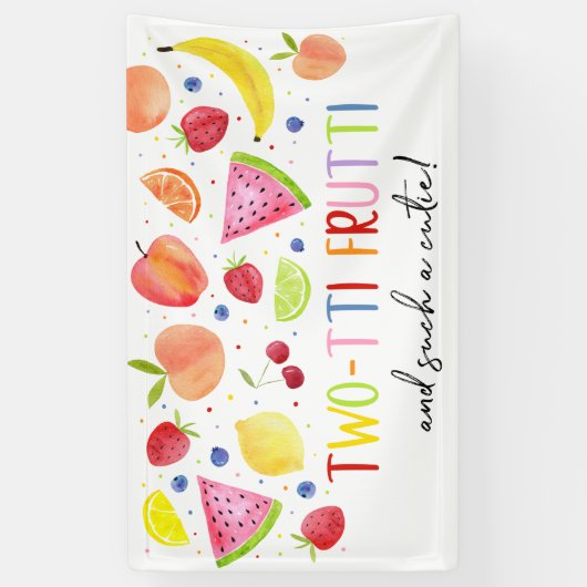 2つのFruttiのようなかわいこちゃん第2誕生日 横断幕 (縦)