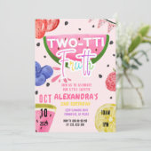 2つのFruttiトゥッティフルーティ2番目のフルーツ誕生日 招待状 (スタンド正面)