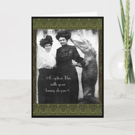 2つのGalsおよびわにはこのあなた自身キャプションを付けます カード (正面)