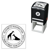 2つのGiraffesシルエット#1N名差出人住所 セルフインキングスタンプ (インサイチュ)