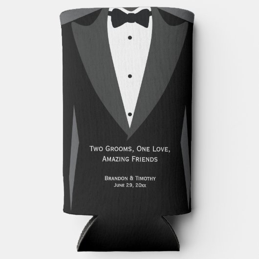 2つのgroomsグルマンギフトセルツァークーラーボックス スリム缶クーラー (正面)