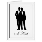 2つのGroomsシルエットおめでとうノートカード (正面)