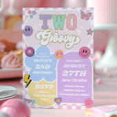 2つのGroovyバ名門私立校風のルシティパッチ2nd誕生日パーティー 招待状