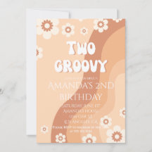 2つのGroovyパーティーレトロ2nd誕生日ニュートラル