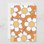 2つのGroovyレトロオレンジフラワーパワー2nd誕生日 招待状 (裏面)