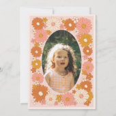 2つのGroovyレトロフローラ2nd誕生日招待状 招待状 (裏面)