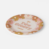 2つのGroovyレトロフローラ ペーパープレート (アングル)