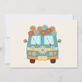 2つのGroovyレトロレインボー2nd誕生日パーティー写真 招待状 (裏面)