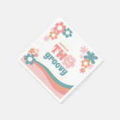 2つのGroovy女の子2nd誕生日パーティー スタンダードカクテルナプキン (角)