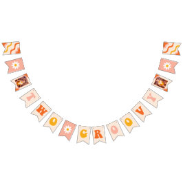 2つのGroovy第2誕生日写真バナー バンティングフラッグ