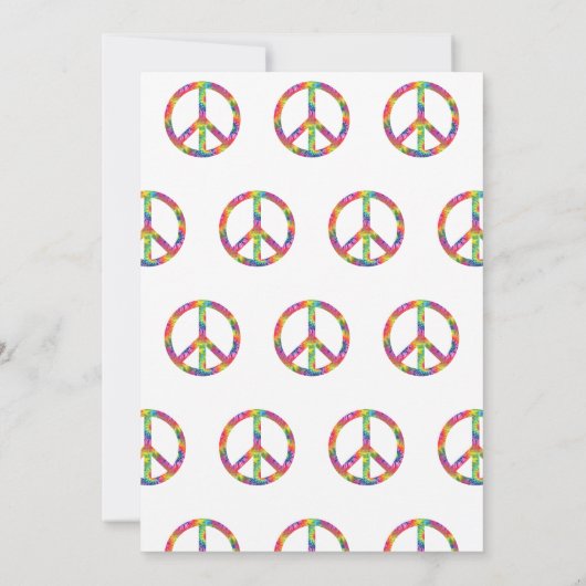 2つのGroovy誕生日レトロ絞り染め70sヒッピー 招待状 (裏面)