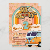 2つのGROOVY誕生日招待状 招待状 (正面/裏面)