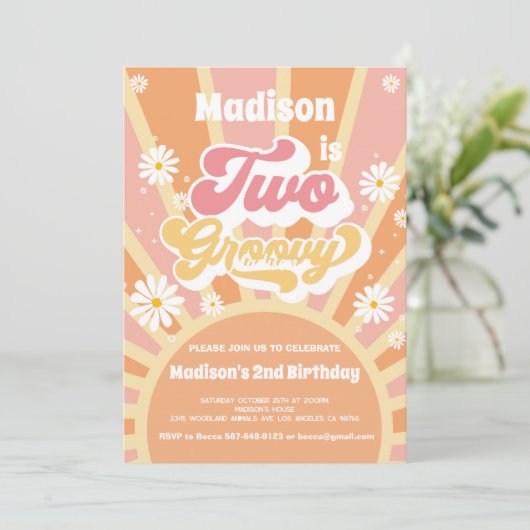 2つのGroovy誕生日 招待状 (スタンド正面)