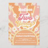 2つのGroovy誕生日 招待状 (正面/裏面)