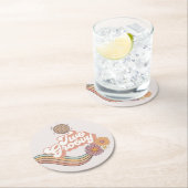 2つのGroovy 2番目の誕生日パーティー ラウンドペーパーコースター (インサイチュ)