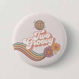 2つのGroovy 2番目の誕生日パーティー 缶バッジ