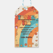 2つのGroovy Babeレトロレインボー2nd誕生日パーティー ギフトタグ (正面)
