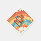 2つのGroovy Babeレトロレインボー2nd誕生日パーティー スタンダードカクテルナプキン (角)