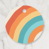 2つのGroovy Babeレトロレインボー2nd誕生日パーティー フェイバータグ (裏面)