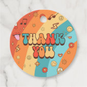 2つのGroovy Babeレトロレインボー2nd誕生日パーティー フェイバータグ (正面)