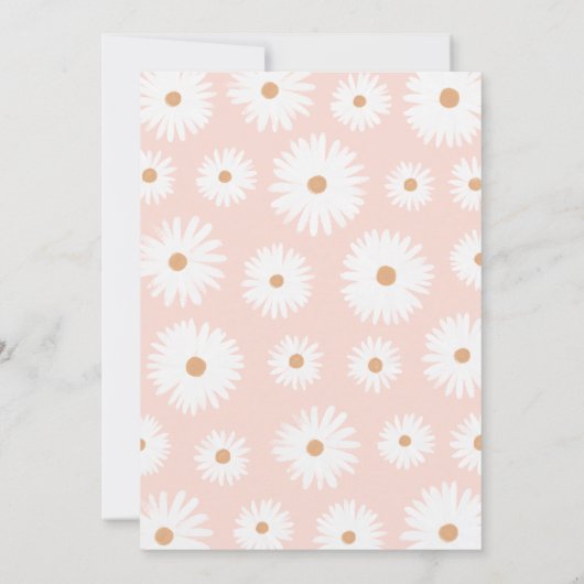 2つのGroovy Bohoレトロデイジー2nd誕生日パーティー 招待状 (裏面)